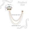 Unique Bargains Crown Hanging Chain Brooch Rhinestone Suit Pins - 2 of 4