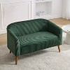 Hrinhom 50.8"W Modern Loveseat,Upholstered Corduroy 2-Seater Sofa With Wood Legs - 2 of 4