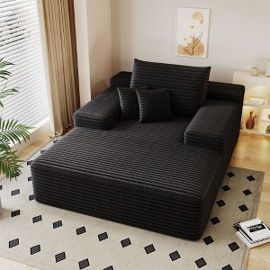 NicBex Oversized Fluffy Chaise Lounge Sofa Couch with Three Detachable Pillows,Upholstered Sleeper Sofa for Living Room,Bedroom - 1 of 4