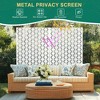 TUYOHW Metal Privacy Screen Outdoor, Decorative Privacy Panels, Freestanding Privacy Screen for Patio, Garden, Pool (White Square) - 3 of 4