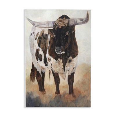 Stupell Industries Longhorn Cattle Painting Wall Plaque Art