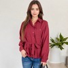 Anna-Kaci Women's Button-Up Shirt with Belted Waist and Utility Pockets - image 3 of 4