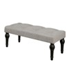 FONTOI French Upholstered Ottoman with Roman Column Feet, Bedside Bench for Living Room Bedroom Entryway, Gray, 17.71"*16.54"*42.12" - 2 of 4