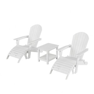 WestinTrends Tuscany HIPS Outdoor Patio Folding Adirondack Chairs with Ottomans and Side Table (5-Piece Conversation Set) - 1 of 4