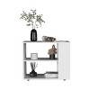 FURNIinspire Coffee Tables Side Table, End Table, Living Room Tables, Sofa Table With 2 Shelves For Living Room, Bedroom, White, 11.8"*23.6"*19.7" - 4 of 4