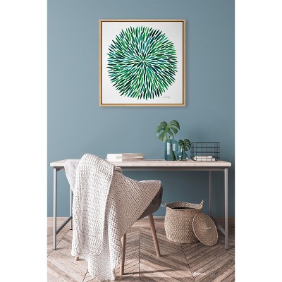 Natural Green and Blue Abstract Canvas Wall Art, 22x22