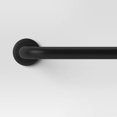 66"-120" Blackout Rounded Curtain Rod Black - Threshold™: Matte Black, Steel & Aluminum, Quick Mount