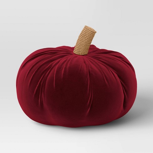 Shaped Velvet Pumpkin Throw Pillow Red Threshold Target