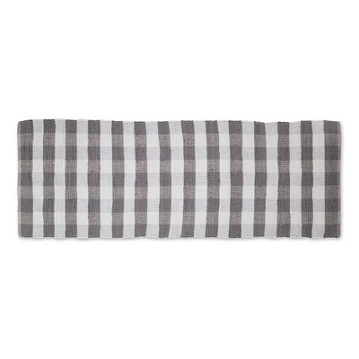 Design Imports Buffalo Check Chindi - Gray & White - 2 Ft 3 In X 6 Ft
