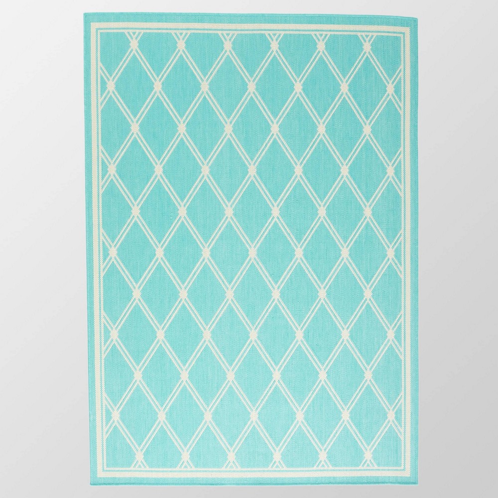  x 7' Safi Outdoor Rug Teal/Ivory