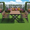 Outdoor Dining Set - Extendable Table (62.9" to 82.6") with 6 Chairs, Plastic Wood & Iron Frame, Flexible Layout for Backyard, Patio, and Garden Use - 2 of 4