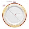 Smarty Had A Party White w/ Burgundy and Gold Rim Plastic Dinnerware Set - 120 Sets - 3 of 4