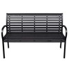 vidaXL Patio Bench, Black 45.7" Steel and WPC - 3 of 4