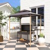 Outsunny 8' x 5' Grill Gazebo, Double Tiered Outdoor BBQ Gazebo with 2 Side Shelves and 10 Hooks for Patio, Garden, Beach, Backyard - 2 of 4