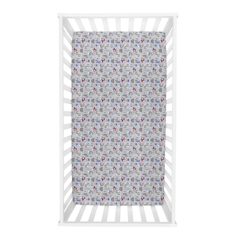 Trend Lab Deluxe Flannel Fitted Crib Sheet - Lilac Winter Forest, 4 of 5