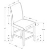 Monarch Specialties Dining Chair Set Of 2 Counter Height Upholstered Kitchen Dining Room Pu Leather Look Wood Legs Grey Brown Transitional - 2 of 2