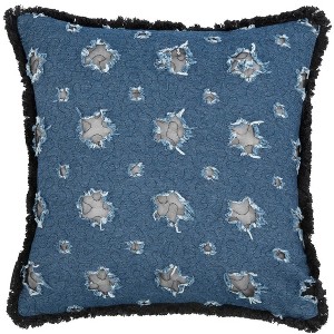 Tosh Pillow - Blue/Navy - 16"X16" - Safavieh - 1 of 3