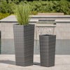 Maggift Outdoor Planters with Special Design, 2 PCS Flower Planter Pot for Garden, Courtyard, Patio, Gray，11.75"*11.75"*31.9" - 2 of 4