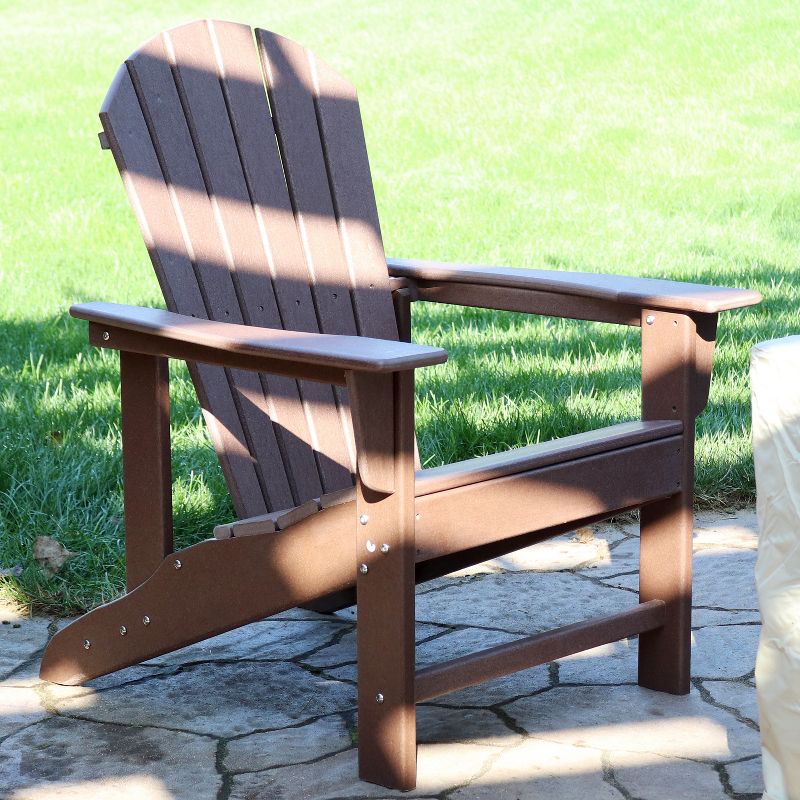Sunnydaze Upright, Outdoor Adirondack Chair - All-Weather Design - 300-Pound Capacity - 38.25" H, 3 of 13