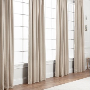 Chanasya 2pk Solid Velvet Room Darkening Blackout Privacy Window Curtain Panels - Set of 2 - 1 of 4