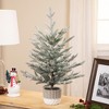 Northlight Flocked Potted Artificial Christmas Snowy Tree - 26" - Unlit - 2 of 4
