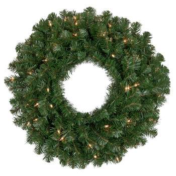 Northlight 24" Deluxe Windsor Pine Artificial Christmas Wreath - Clear Lights