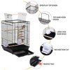 Yaheetech Travel Bird Cage with Open Play Top for Budgie, Finch, Green Cheek Canary, Parakeet Cockatiel - 4 of 4
