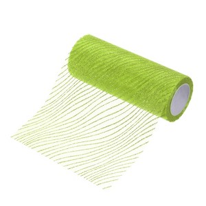 Unique Bargains Sheer Nylon Glitters Wave Mesh Decorative Ribbon Trim 6 Inch 10 Yards - 1 of 4