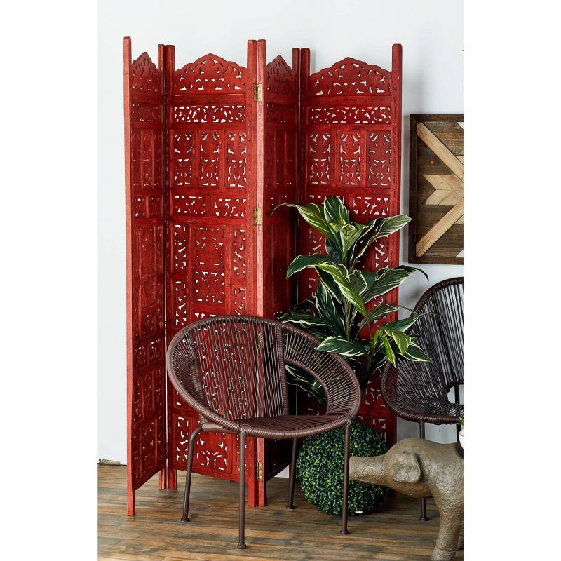 Traditional Wood Room Divider Screen Red - Olivia &#38; May, 3 of 17