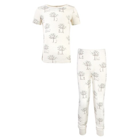 Touched by Nature Baby, Toddler and Kids Unisex Organic Cotton Tight-Fit  Pajama Set, Birch Trees, 6 Years