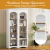 Whisen Farmhouse TV Stand with 2 Drawers for 70" TVs, Wood Grain Sideboard with Adjustable Shelves & Rustic Handles - 3 of 4