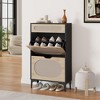 ODK Shoe Cabinet, Rattan Shoe Storage With 2 Flip Drawer, Entryway Shoe Organizers And Sotrage For Front Door Entrance, Small Spaces - 4 of 4