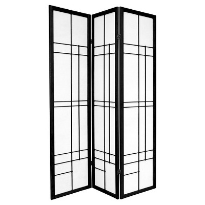 6 ft. Tall Eudes Shoji Screen - Black (3 Panels)