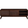 Acekool 59 Inch Rattan TV Stand for TVs Up to 65 Inch, Media Console with Storage Doors and Shelves, Natural Finish, Modern Boho Style - 4 of 4