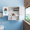LunaLulinlk Bathroom Mirror Cabinet - Two Door Wall Cabinet Bathroom Vanity Mirror Cabinet with Facial Tissues Slot and Multifunctional Storage Area - 3 of 4