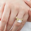 Pompeii3 Certified 2 2/3ct East West Emerald Cut Engagement Ring Gold or Pt Lab Created - 3 of 4