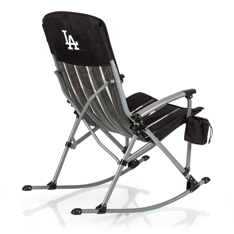 MLB Los Angeles Dodgers Outdoor Rocking Camp Chair - Black, 1 of 7