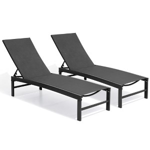 Crestlive Products 2 pc Outdoor Pool Lounger Aluminum All-weather Adjustable Chaise Lounge Chair - 1 of 4
