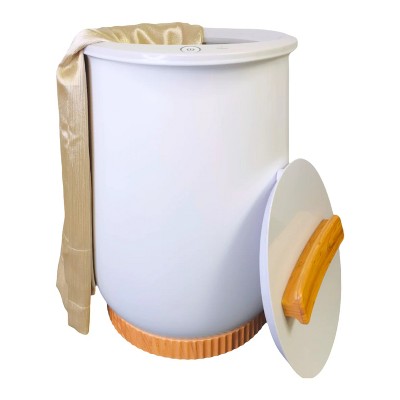 Di'Aroma Heated Towel Warmer Bucket with Wood Handle, Spa Towel Warmer Fits Up to 2 Oversized 40"x70" Towels, Bathrobes, Blankets, Auto Shut-Off, 20L
