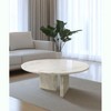 PAGED Modern Luxury Natural Marble Round Coffee Table for Living Room,Stylish Desigh Real Marble Center Table Tea Table End Table - 2 of 4