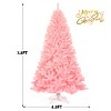 Tangkula 7.5Ft Artificial Christmas Tree Hinged Spruce Full Tree with Metal Stand Pink - 4 of 4