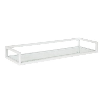 24" x 8" x 3" Blex Metal and Glass Wall Shelf - Kate & Laurel All Things Decor