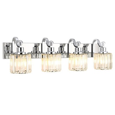 Whizmax Modern Glass Bathroom Vanity Light, Crystal Shower Light,  Wall Mount Lighting Fixture for Hallway Kitchen Bedroom Living Room