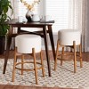 Baxton Studio Olwen Boucle Fabric and Wood 2pc Bar Stool Set - 3 of 4