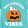 Girls' - Peanuts - Snoopy Halloween Vibes Jack O' Lantern Fitted Short Sleeve Graphic T-Shirt - 2 of 4