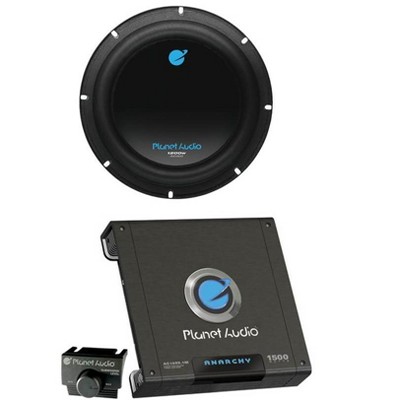 Planet Audio AC8D 8 inch 1200 Watt Car Subwoofer and AC1500.1M 1500 Watt MONOBLOCK Amplifier with Remote Control Included