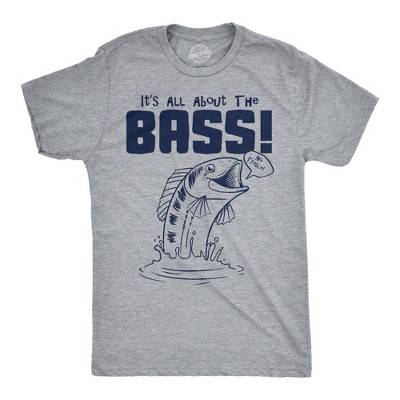 Mens Funny T Shirts Its All About The Bass Sarcastic Fishing Graphic Novelty Tee For Men - Crazy Dog Men's T Shirt