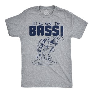 Mens Funny T Shirts Its All About The Bass Sarcastic Fishing Graphic Novelty Tee For Men - Crazy Dog Men's T Shirt - 1 of 4