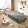 3-in-1 Convertible Sofa Bed with 2 Pillows, Sparkling Chenille 3-Seater Deep Seat Sleeper Sofa Couch, Oversized Chaise Lounge - ModernLuxe - 2 of 4