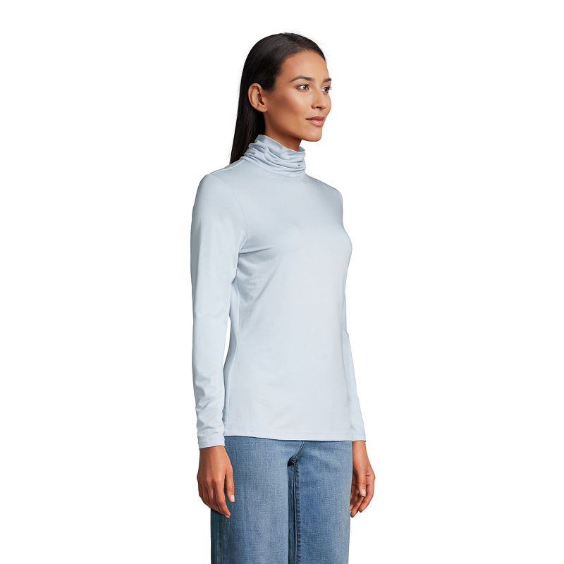 Lands' End Women's Lightweight Jersey Fitted Turtleneck, 4 of 6